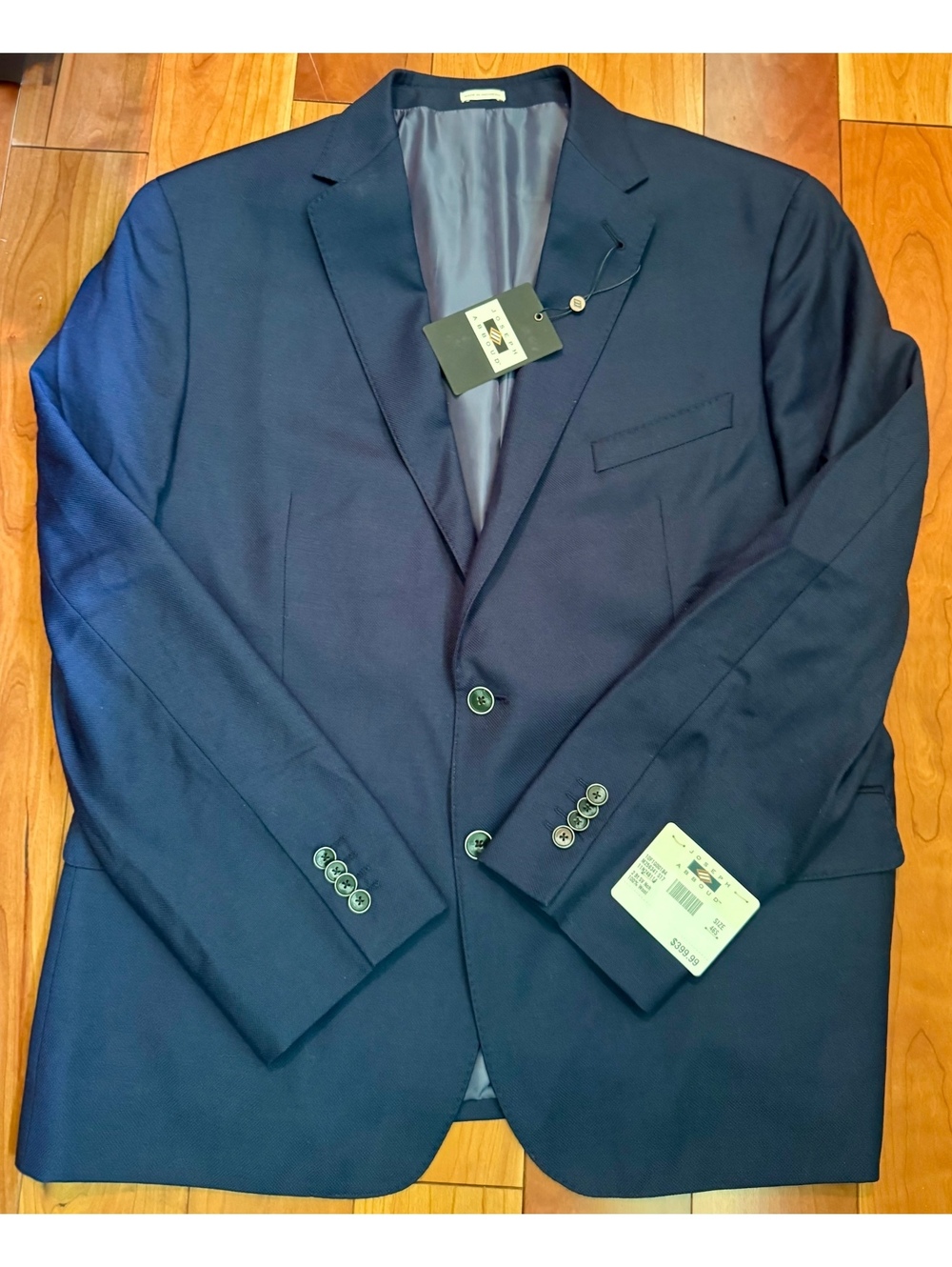 NWT - Joseph Abboud Men's Slim Fit Navy Blue Wool Blazer Jacket Size 46S